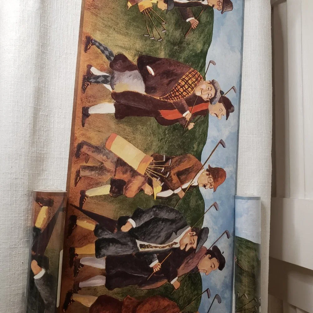 4 Rolls of Turn Of The Century Golfers Boarder Wallpaper Complete Rolls
